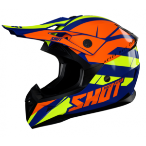Мотокрос каска SHOT Pulse Revenge Navy Orange Neon Yellow Glossy