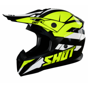 Мотокрос каска SHOT Pulse Revenge Black Neon Yellow White Glossy