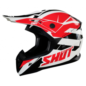 Мотокрос каска SHOT Pulse Revenge White Red Black Glossy
