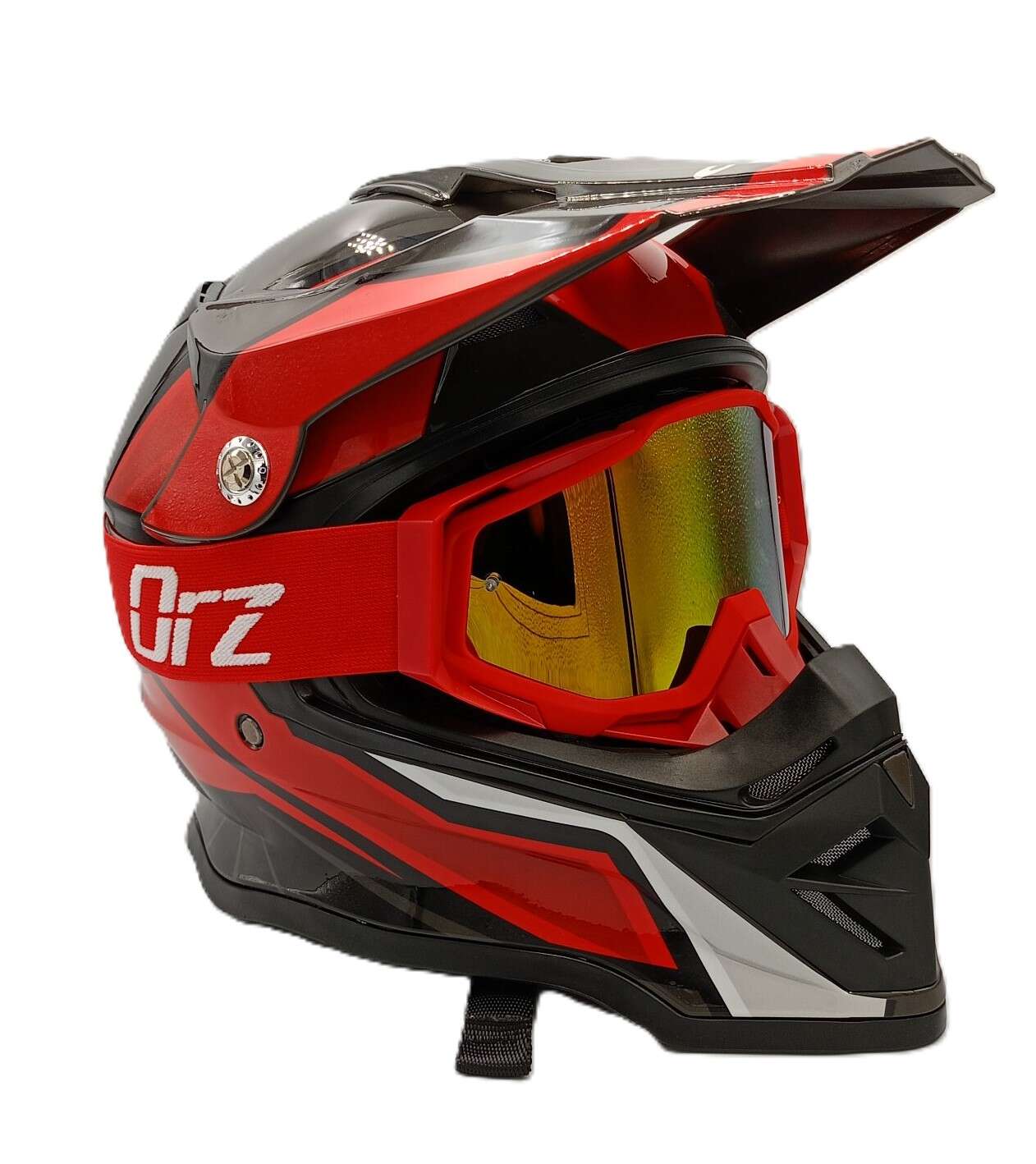 Детски крос атв комплект каска очила жилетка наколенки и ръкавици