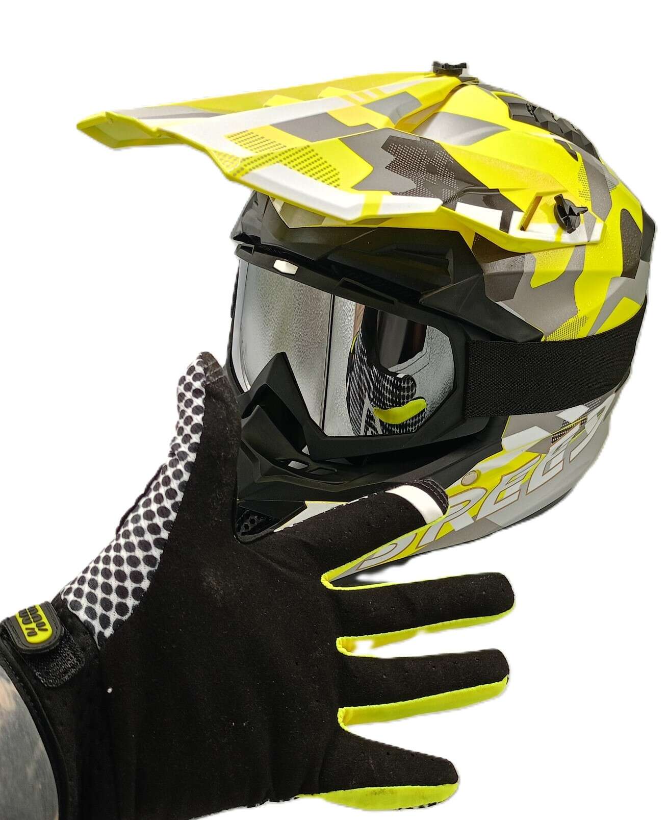 Кросова каска ръкавици и очила комплект - Image 5