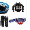 Детски комплект кросова каска ризница наколенки и очила