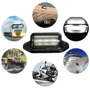 Плафони 6 LED за регистрационен номер 12-24V универсални 2 бр к-т