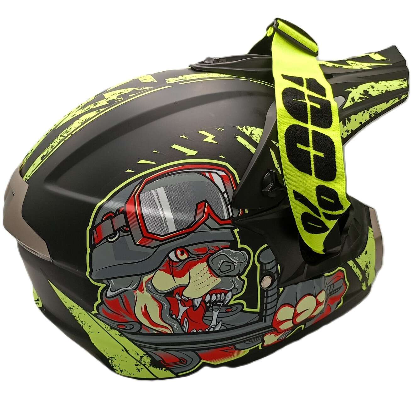 Детско юношески мото крос комплект каска очила ръкавици наколенки и налакътници 218199 - Image 2