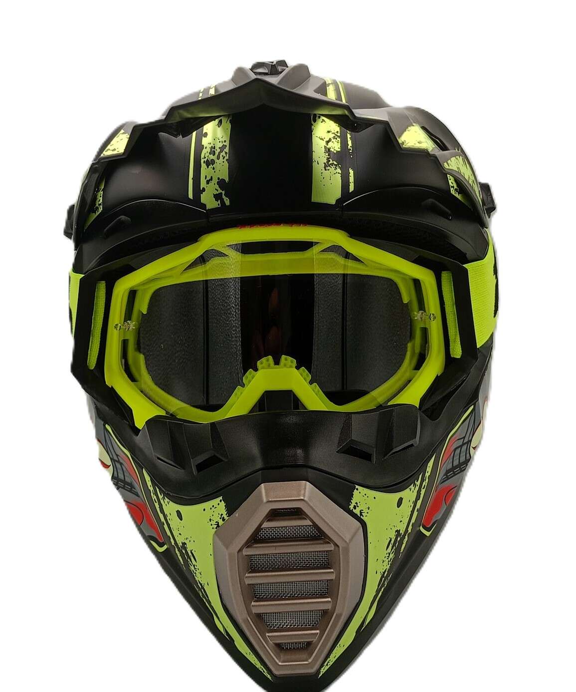 Детско юношески мото крос комплект каска очила ръкавици наколенки и налакътници 218199 - Image 4