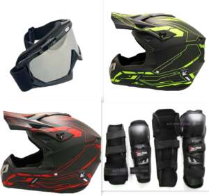 Детско юношески комплект каска очила наколенки и налакътници