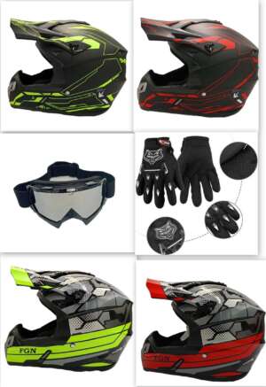 Детски комплект каска очила и ръкавици