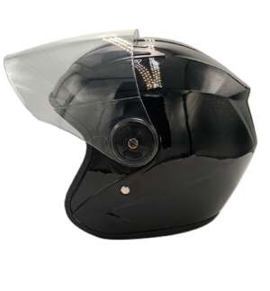 Отворена каска за скутер черен гланц 02021