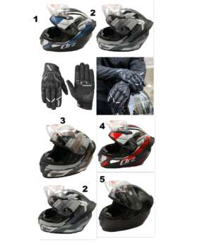 Комплект каска за мотор шлем и ръкавици 1950109