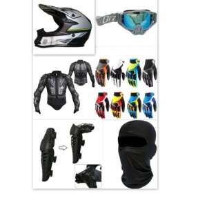 Кросов комплект каска очила ръкавици ризница наколенки и боне за юноши