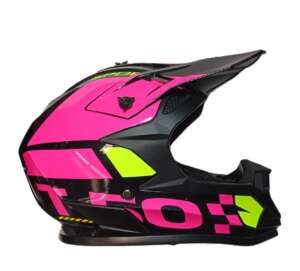 Дамски кросов комплект каска очила ръкавици и боне