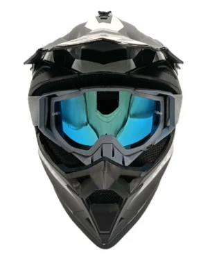 Кросов комплект каска очила ръкавици ризница наколенки и боне за юноши