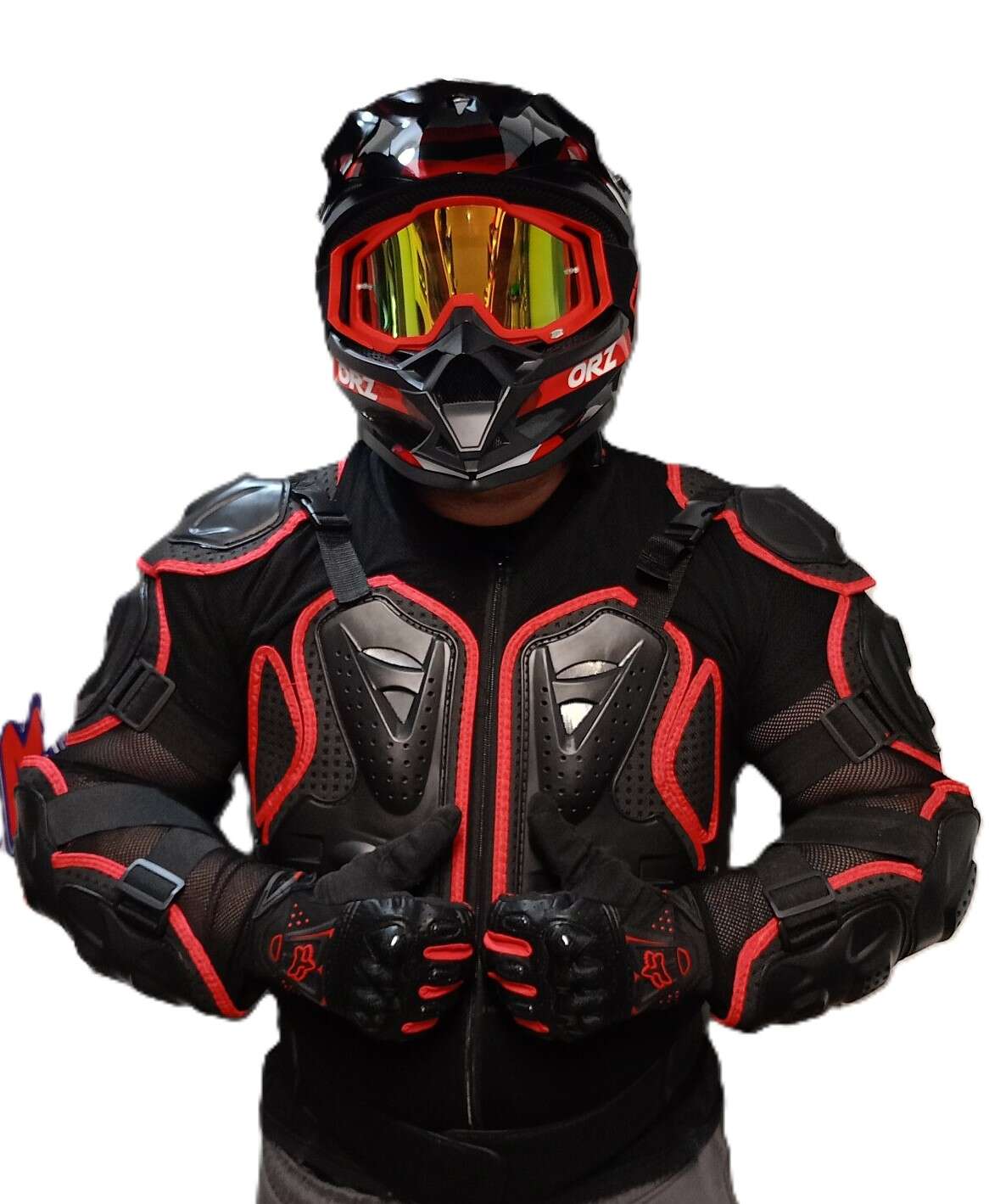 Комплект крос атв каска очила ризница и ръкавици 304199 - Image 8