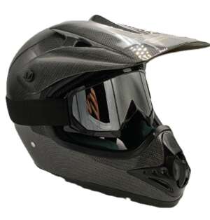 Кросова каска с очила комплект super cross carbon tanked